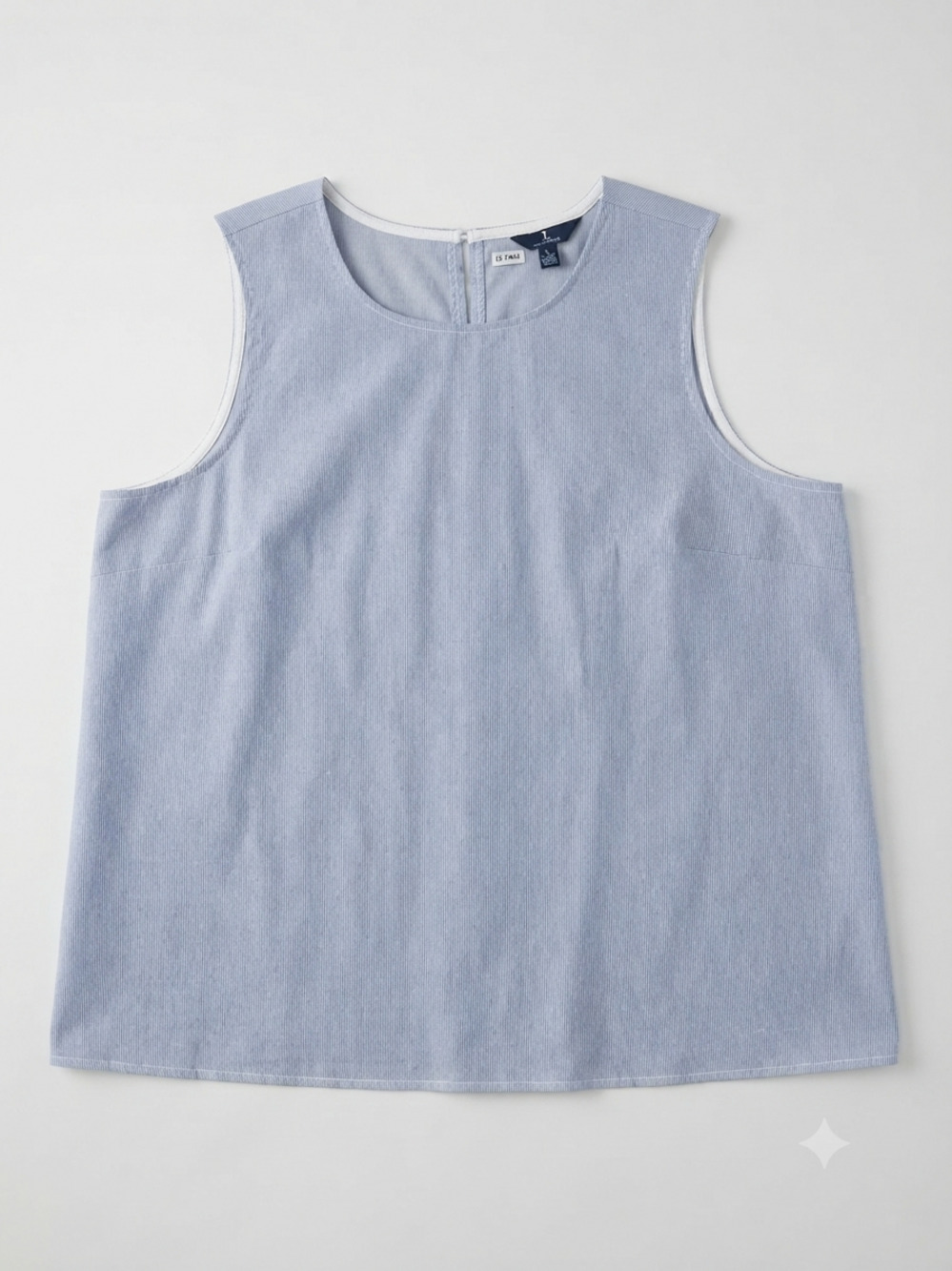 Jules and Leopold blue pinstripe sleeveless, preppy, pretty, basic, corpcore